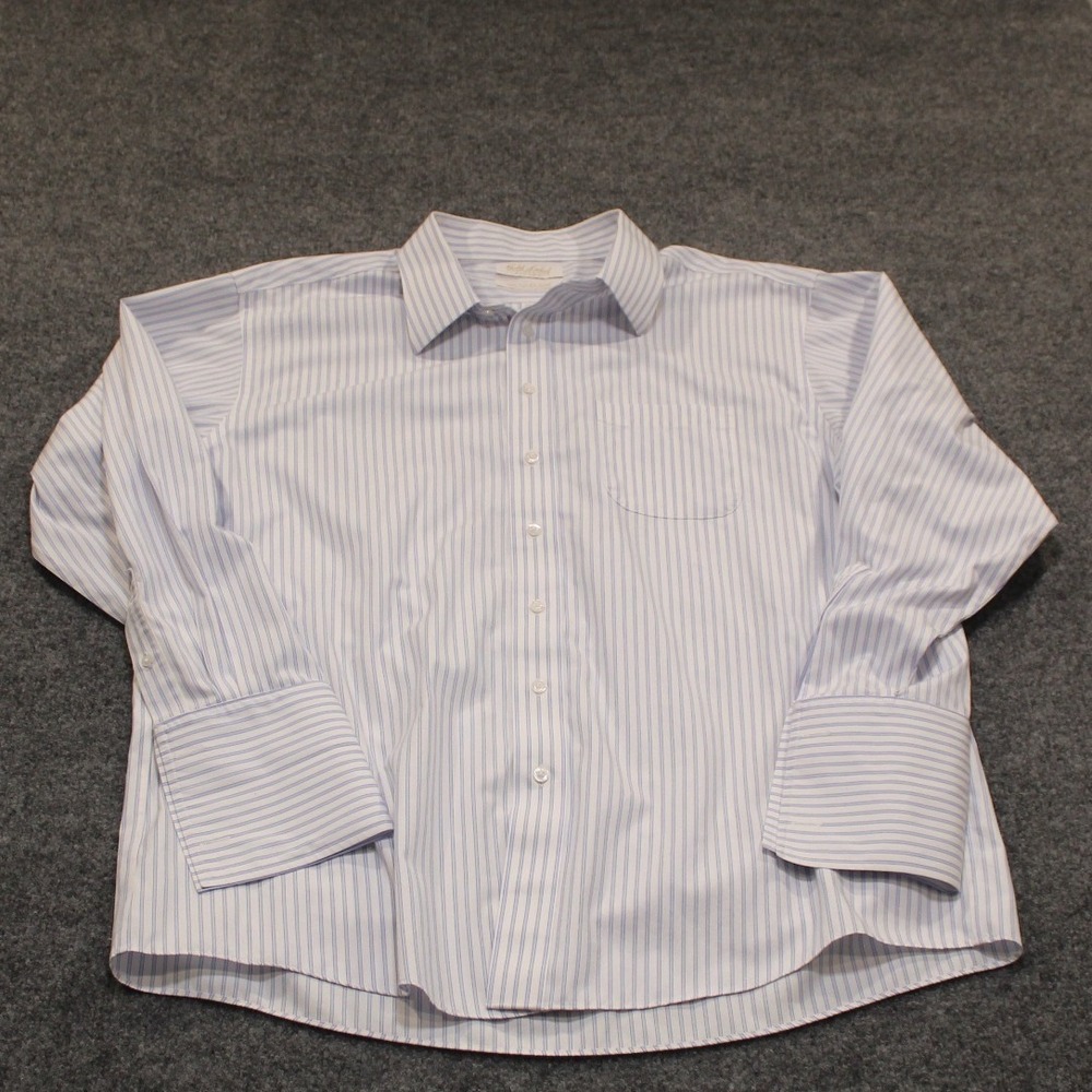 GoldLabel Roundtree & Yorke Fitted Striped Non Iron‎ EZ Wash Poplin French Cuffs